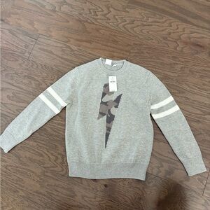 GAP Gray Sweater with Camouflage Lightning Bolt